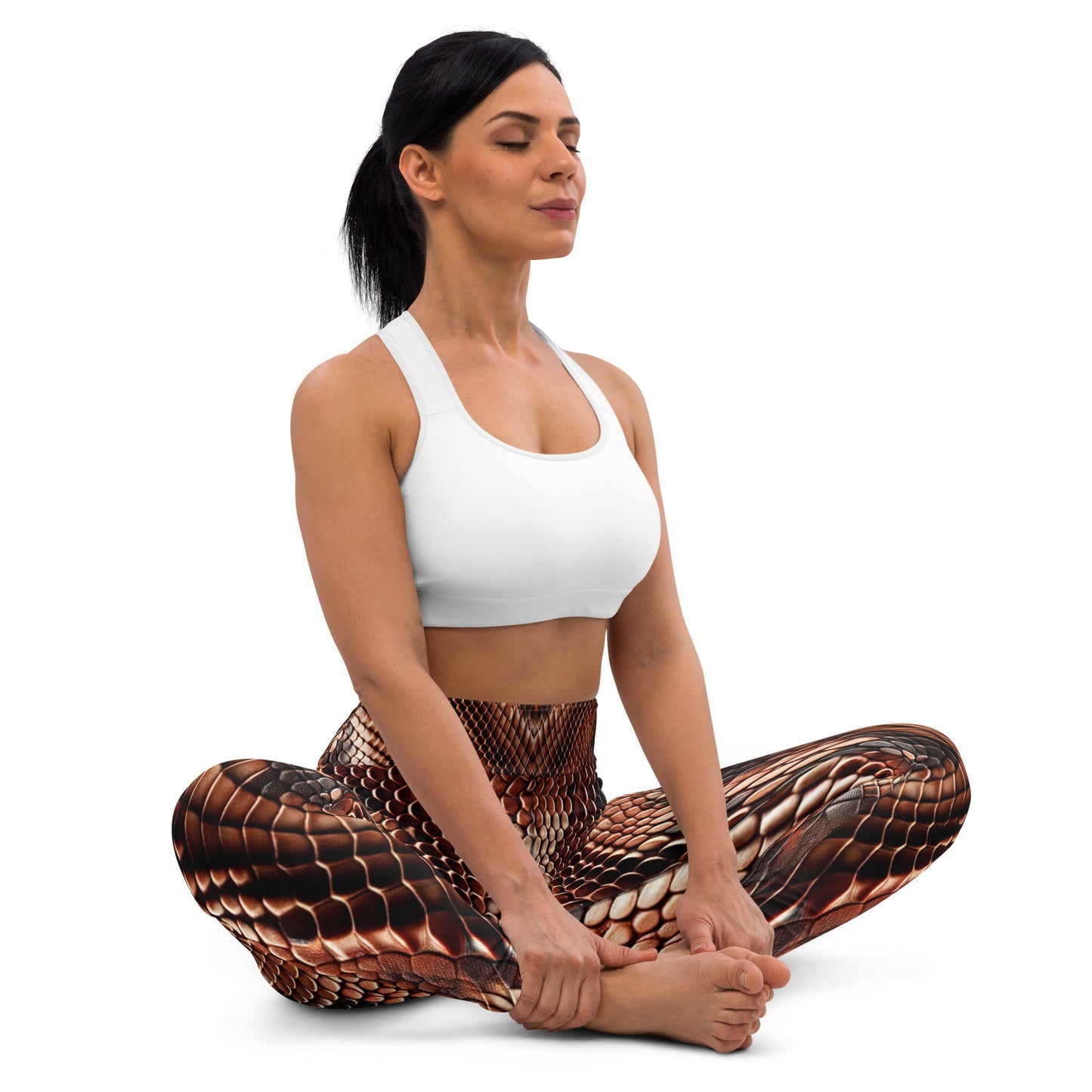Copperhead Snake Print Yoga Leggings For Women