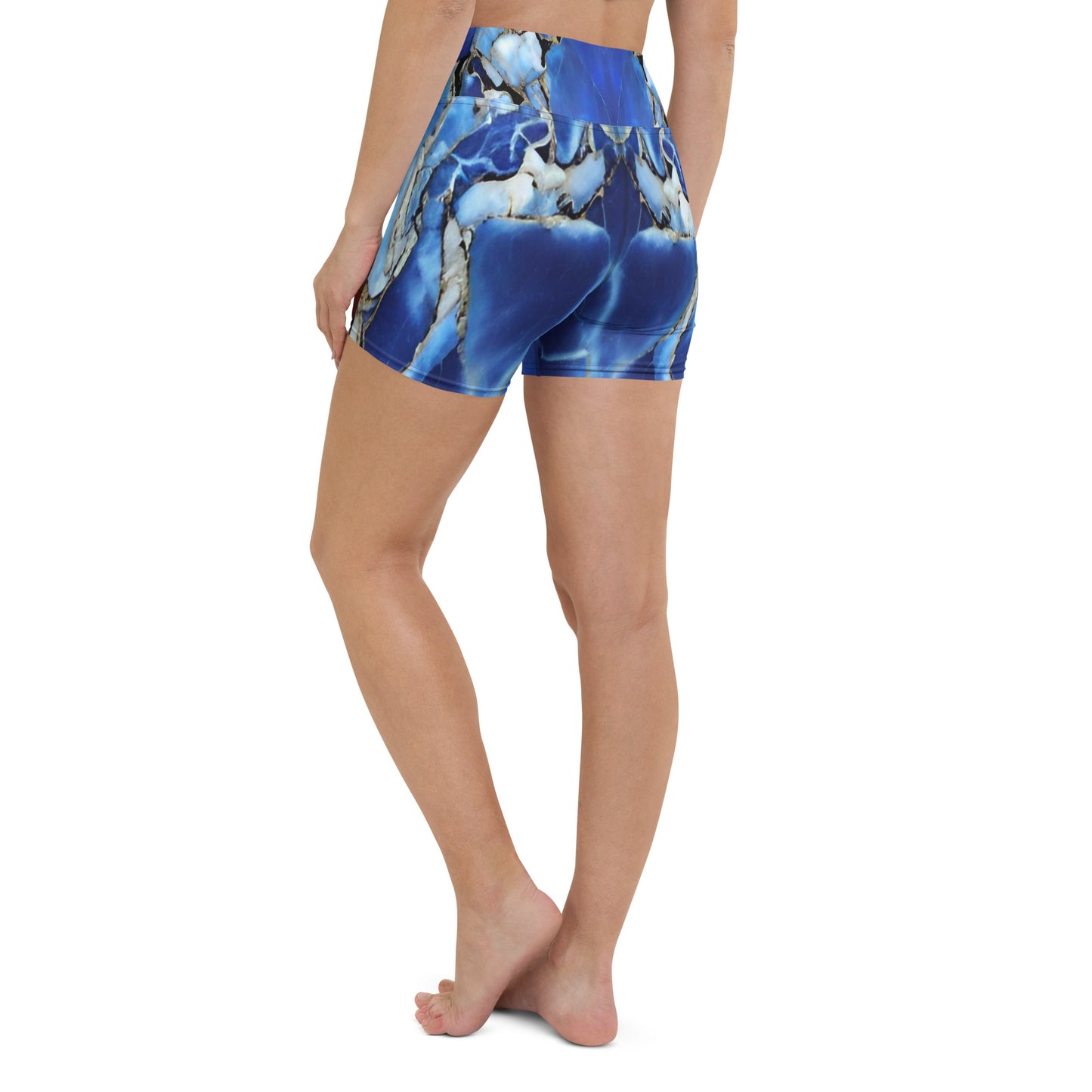 Blue Marble Custom Print Yoga Shorts