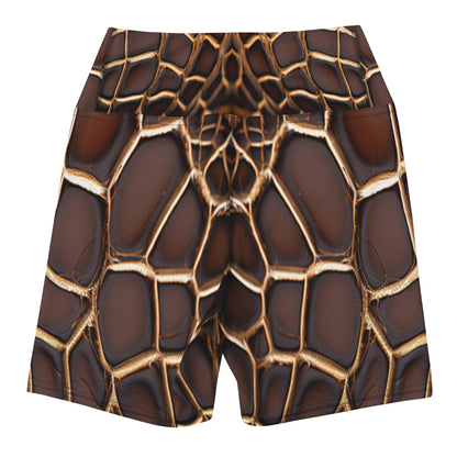 Reptile Print Yoga Shorts For Women