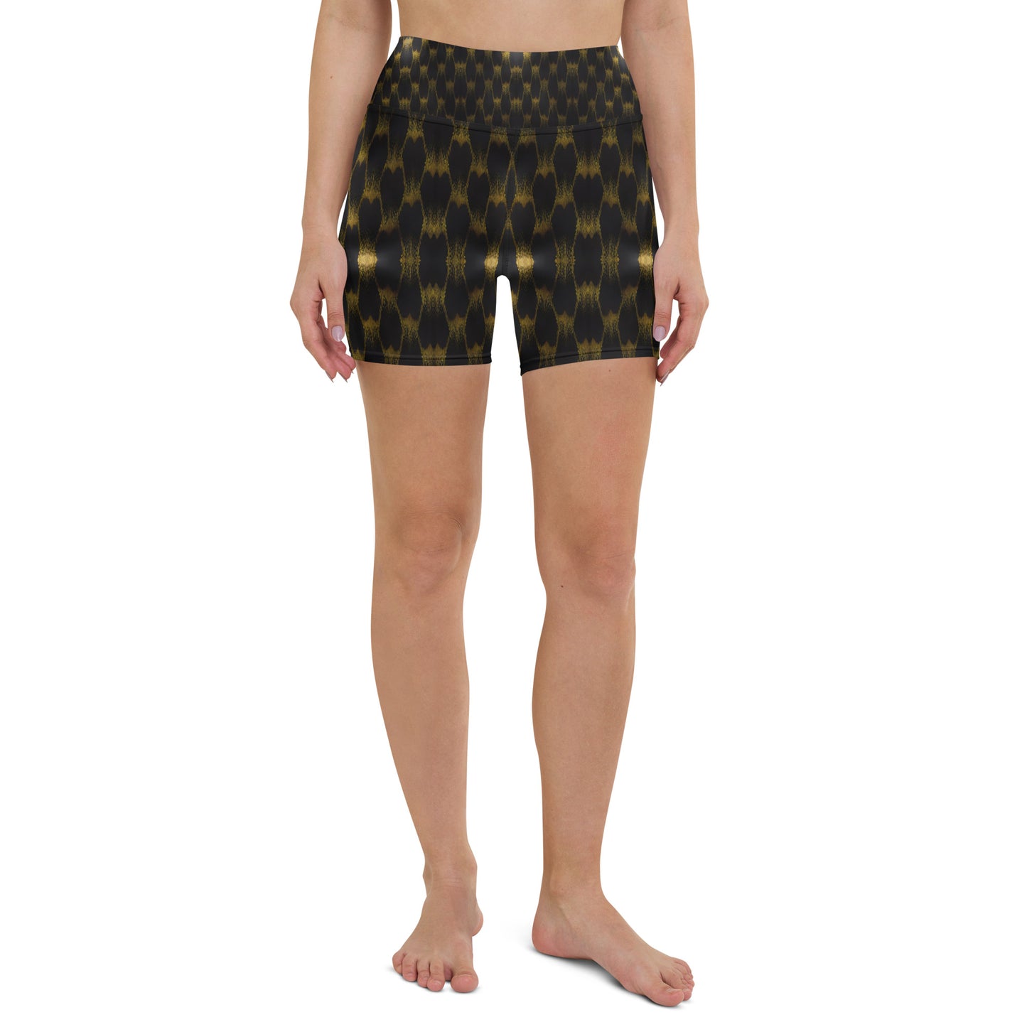 Exotic Gold Knots Custom Print Yoga Shorts For Women