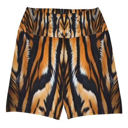 Tiger Fur Custom Print Yoga Shorts