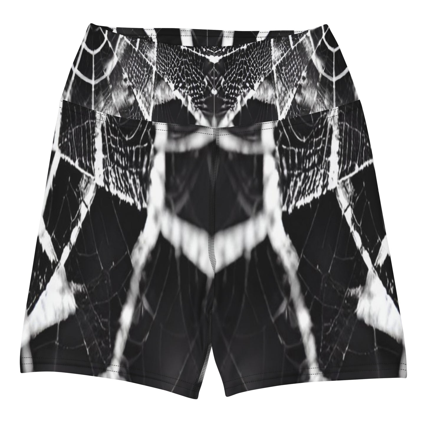 Spider Web Custom Print Yoga Shorts