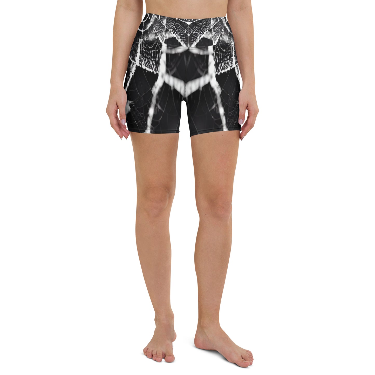 Spider Web Custom Print Yoga Shorts