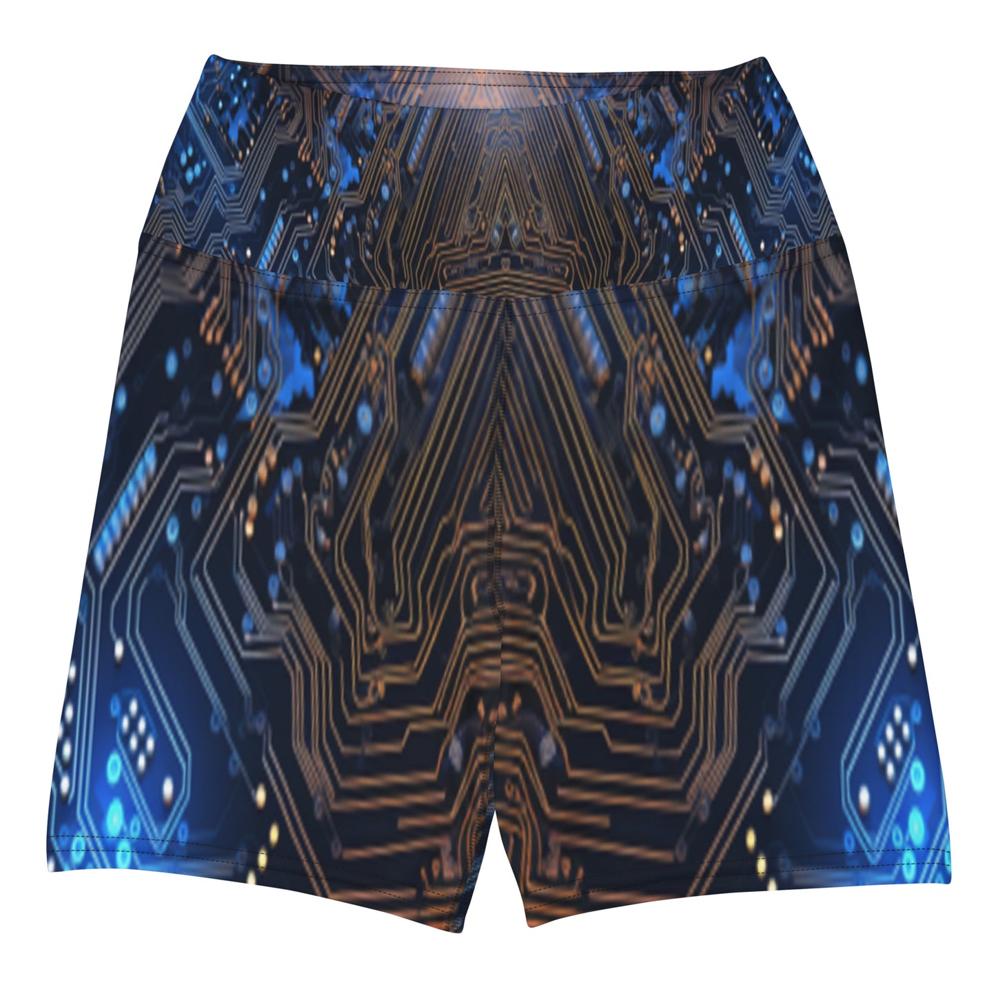 Blue Electronics Custom Print Yoga Shorts