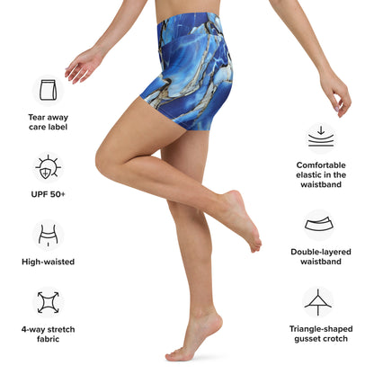 Blue Marble Custom Print Yoga Shorts