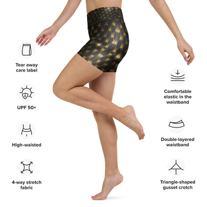 Exotic Gold Knots Custom Print Yoga Shorts For Women