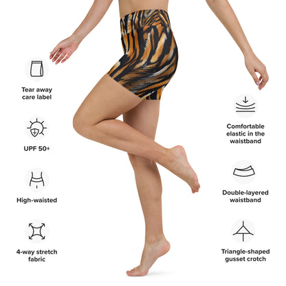 Tiger Fur Custom Print Yoga Shorts