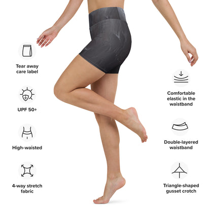 Black Slate Custom Print Yoga Shorts