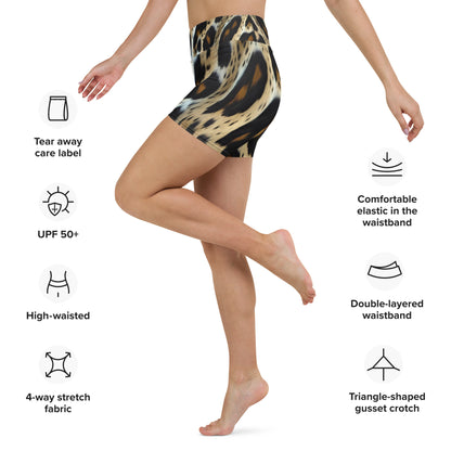 Leopard Print Performance Yoga Shorts