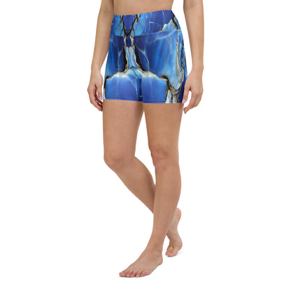 Blue Marble Custom Print Yoga Shorts