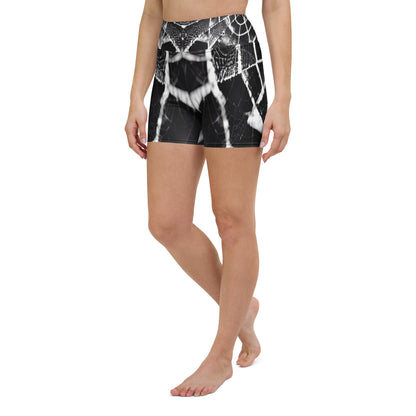 Spider Web Custom Print Yoga Shorts