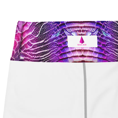 Pink & Purple Shimmering Scales Custom Print Yoga Shorts