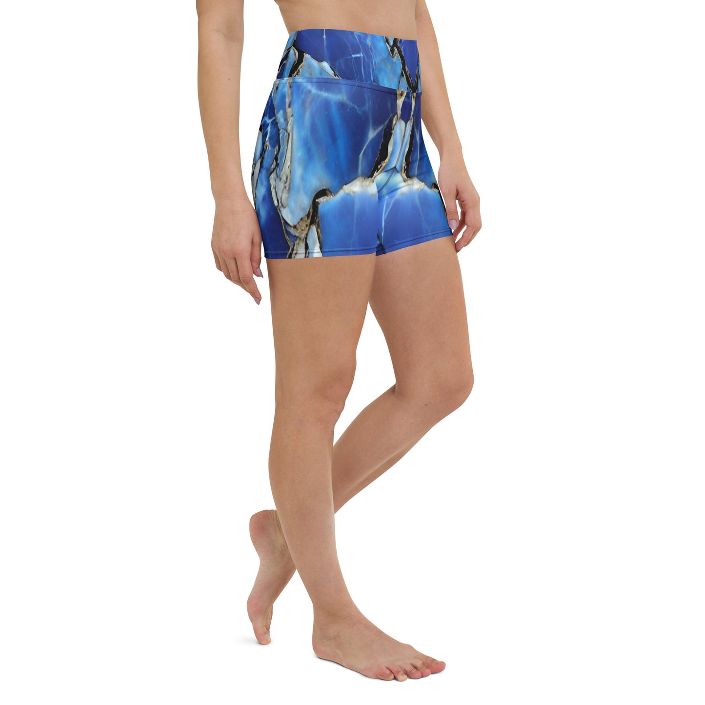 Blue Marble Custom Print Yoga Shorts