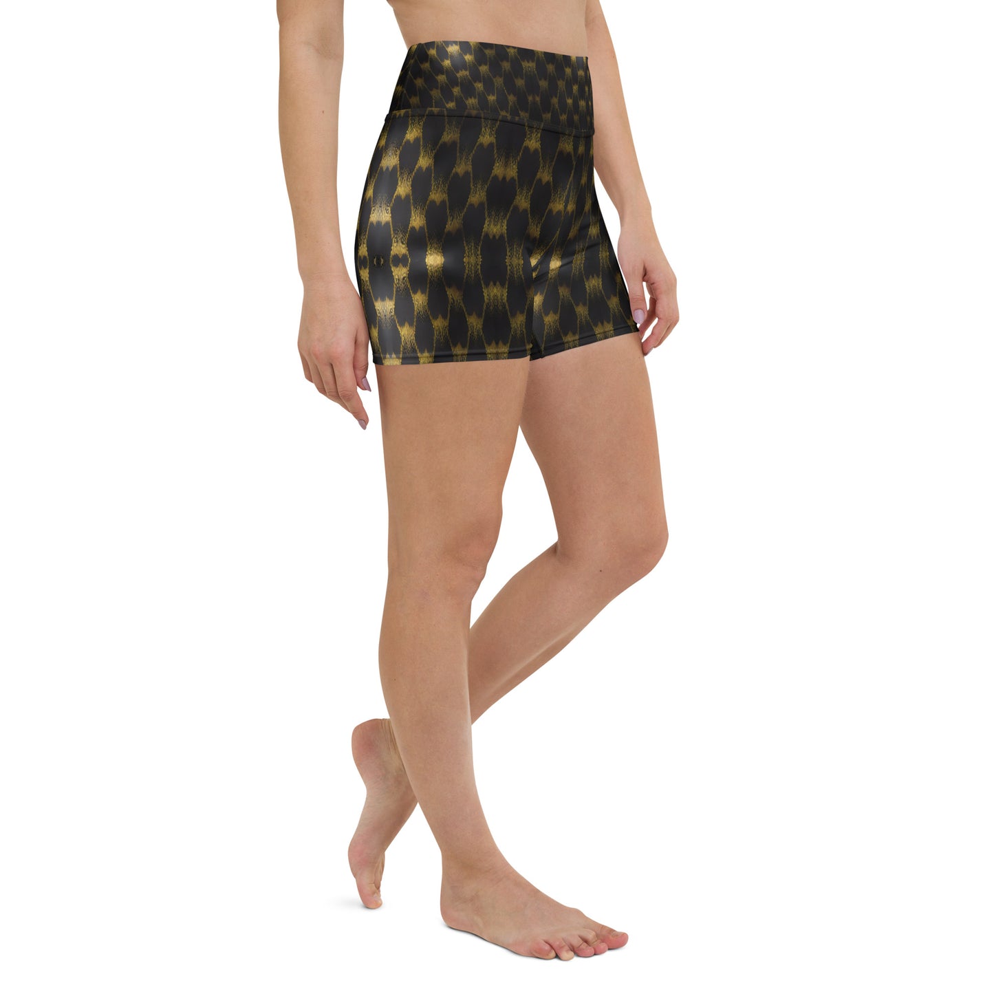 Exotic Gold Knots Custom Print Yoga Shorts For Women