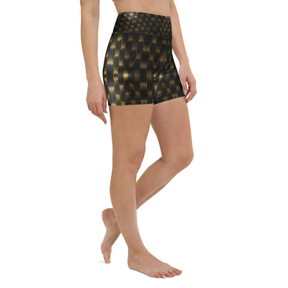 Exotic Gold Knots Custom Print Yoga Shorts For Women