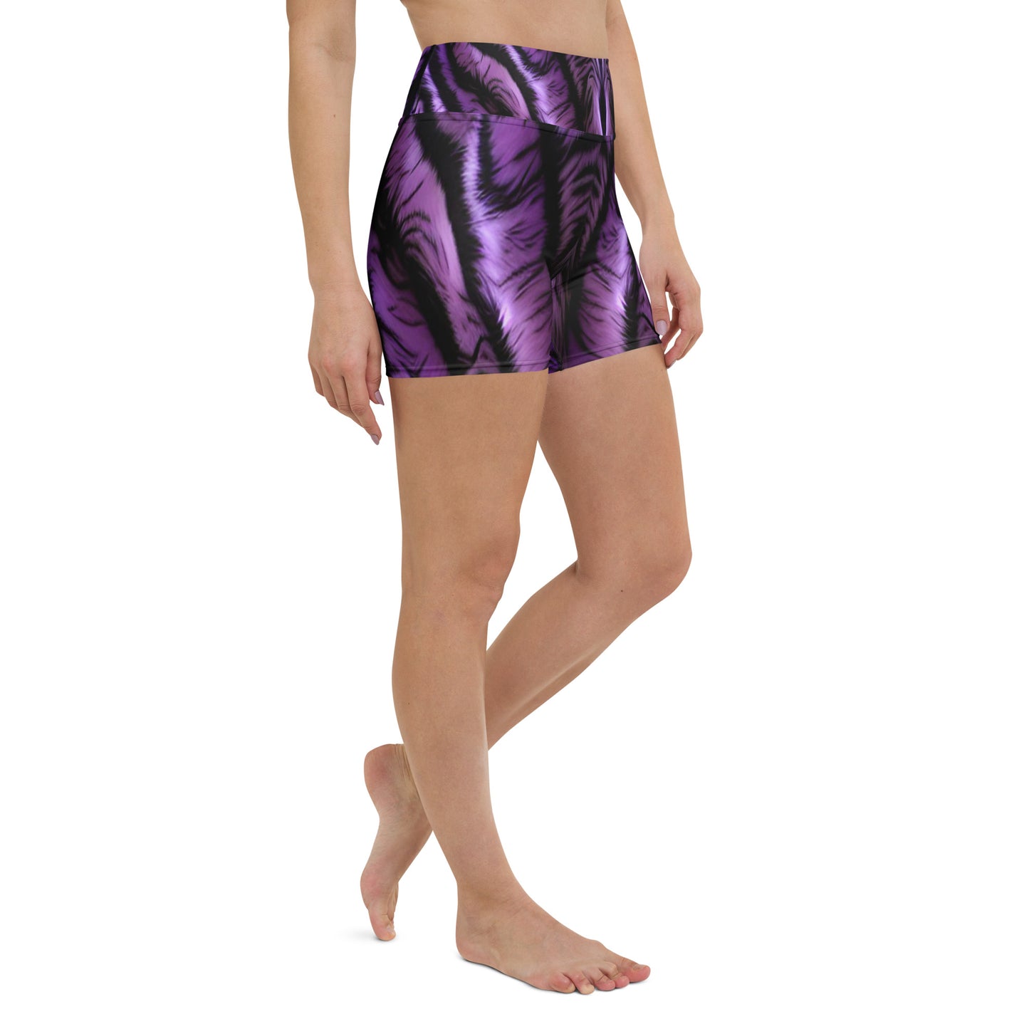 Purple Tiger Custom Print Yoga Shorts