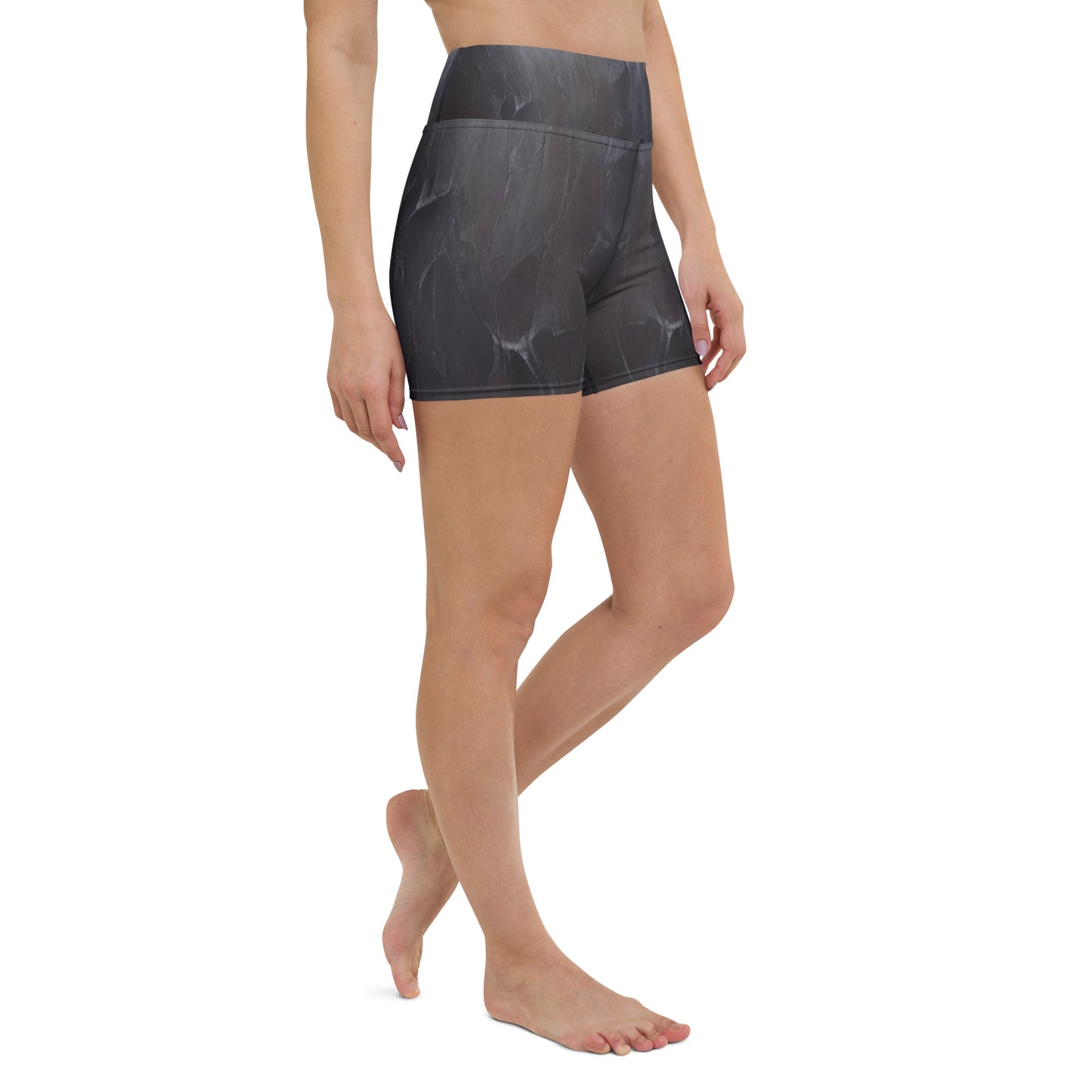 Black Slate Custom Print Yoga Shorts