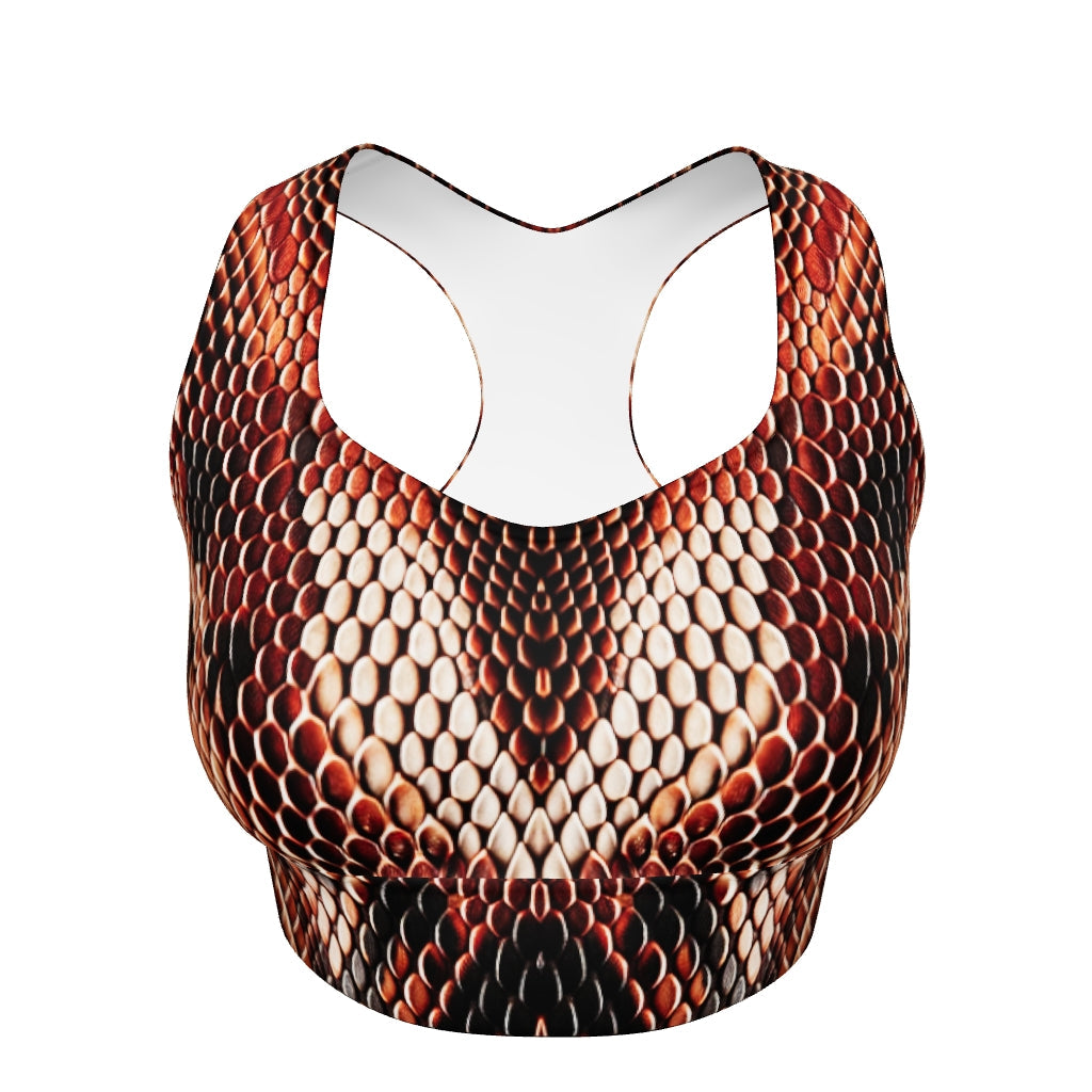 Copperhead Snake Print Sports Bra For Women