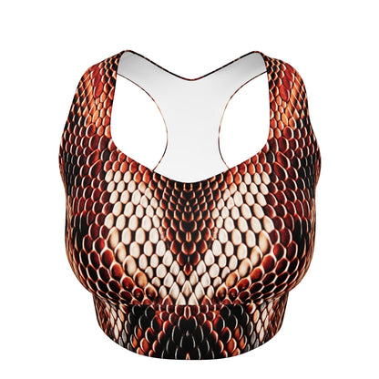 Copperhead Snake Print Sports Bra For Women