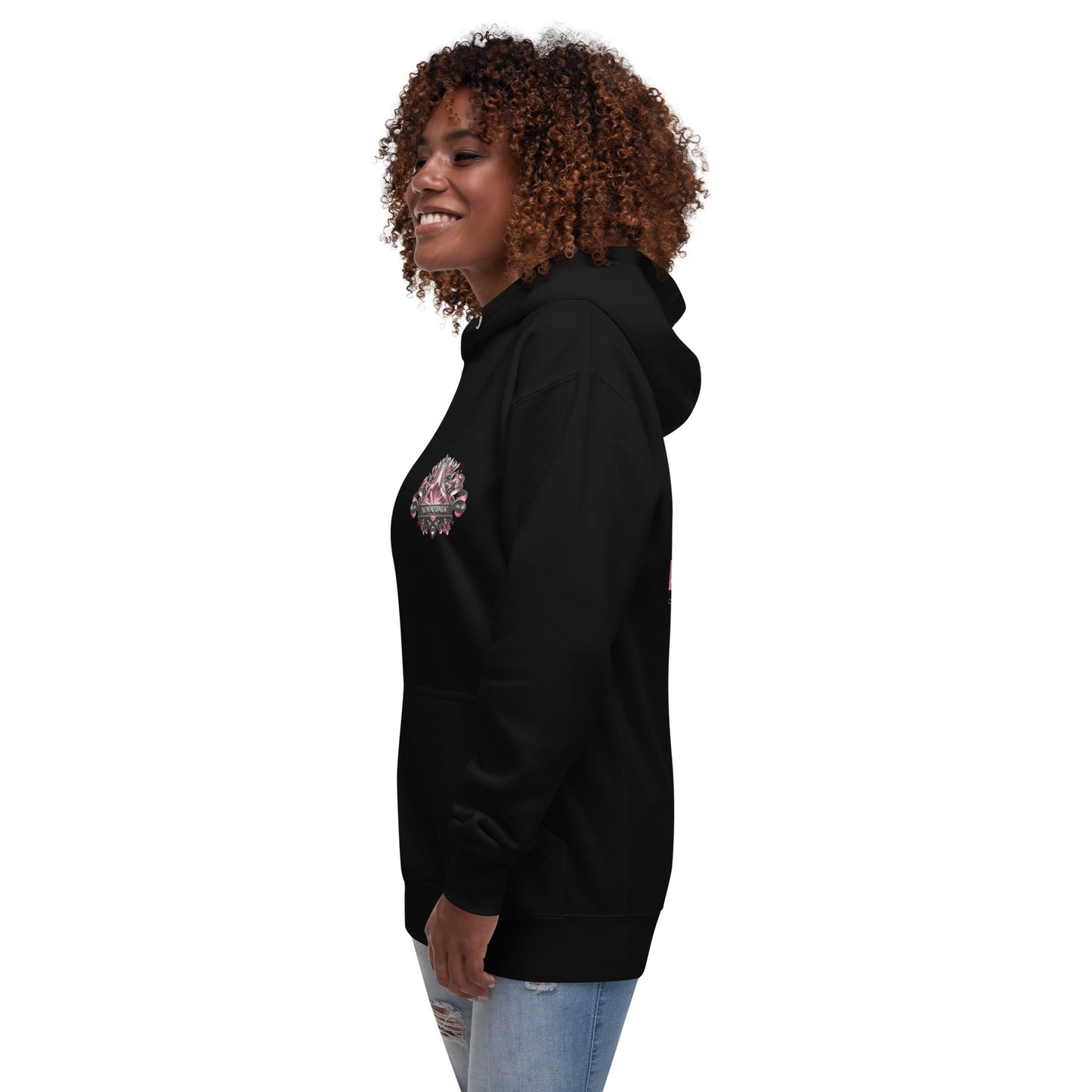 Black and Pink Designer Printed Hoodie "My Mind On My Skincare And My Skincare On My Mind"