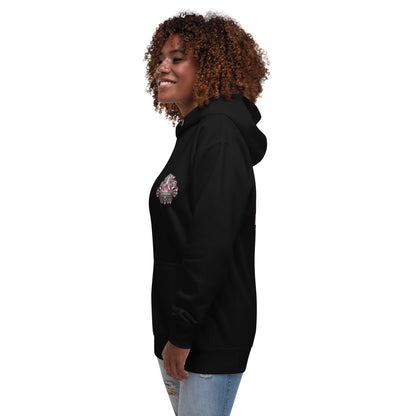Black and Pink Designer Printed Hoodie "My Mind On My Skincare And My Skincare On My Mind"