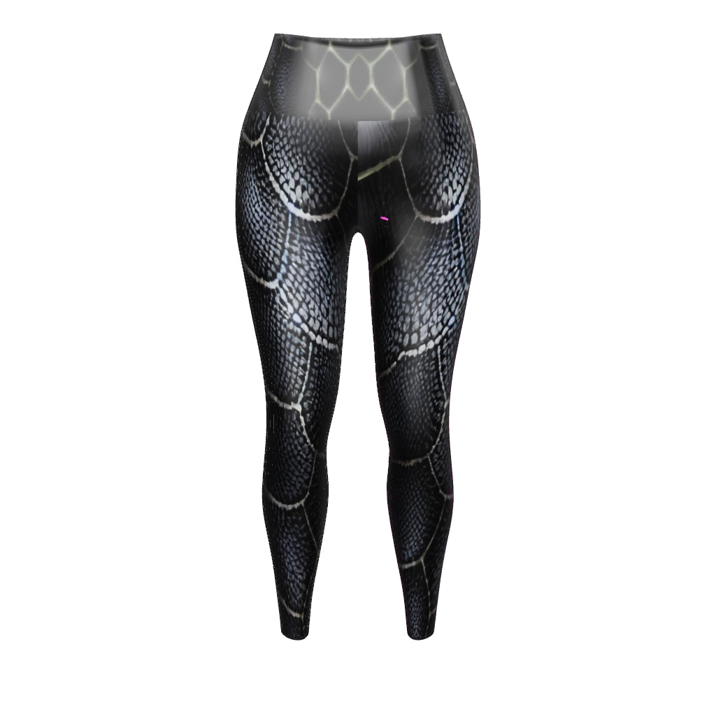 Black Mamba Custom Snake Print Yoga Leggings