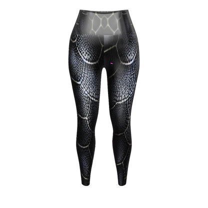 Black Mamba Custom Snake Print Yoga Leggings