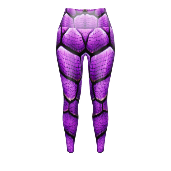 Purple Dragon Scales Custom Print Yoga Leggings