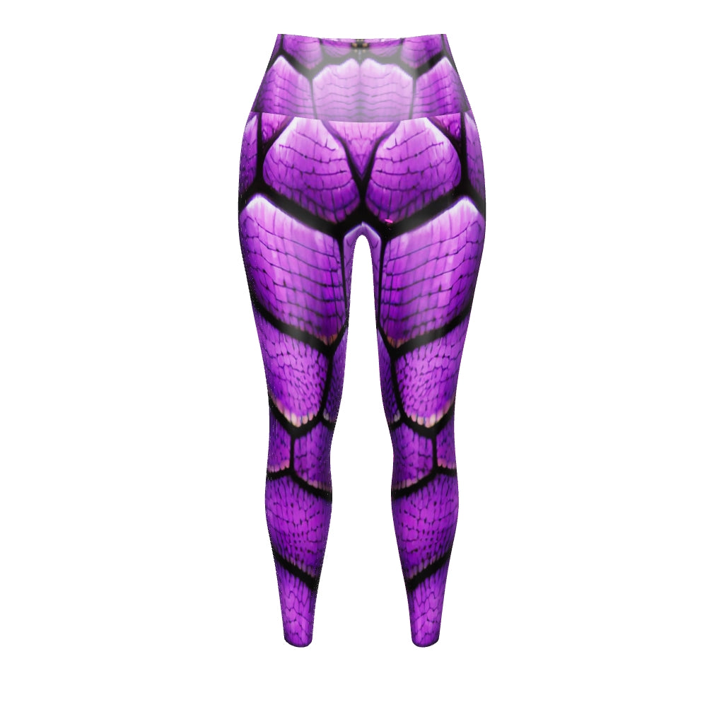 Purple Dragon Scales Custom Print Yoga Leggings