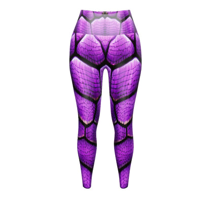 Purple Dragon Scales Custom Print Yoga Leggings