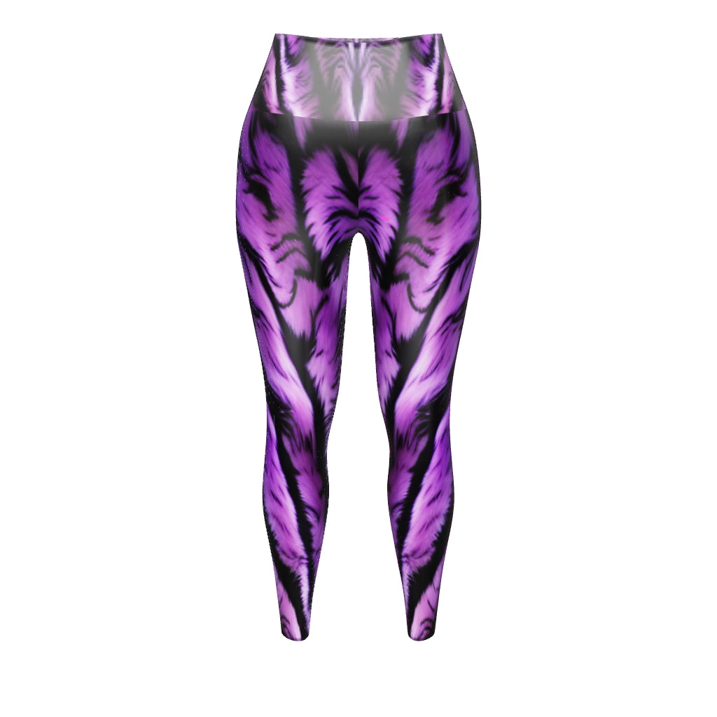 Purple Tiger Custom Print Yoga Leggings