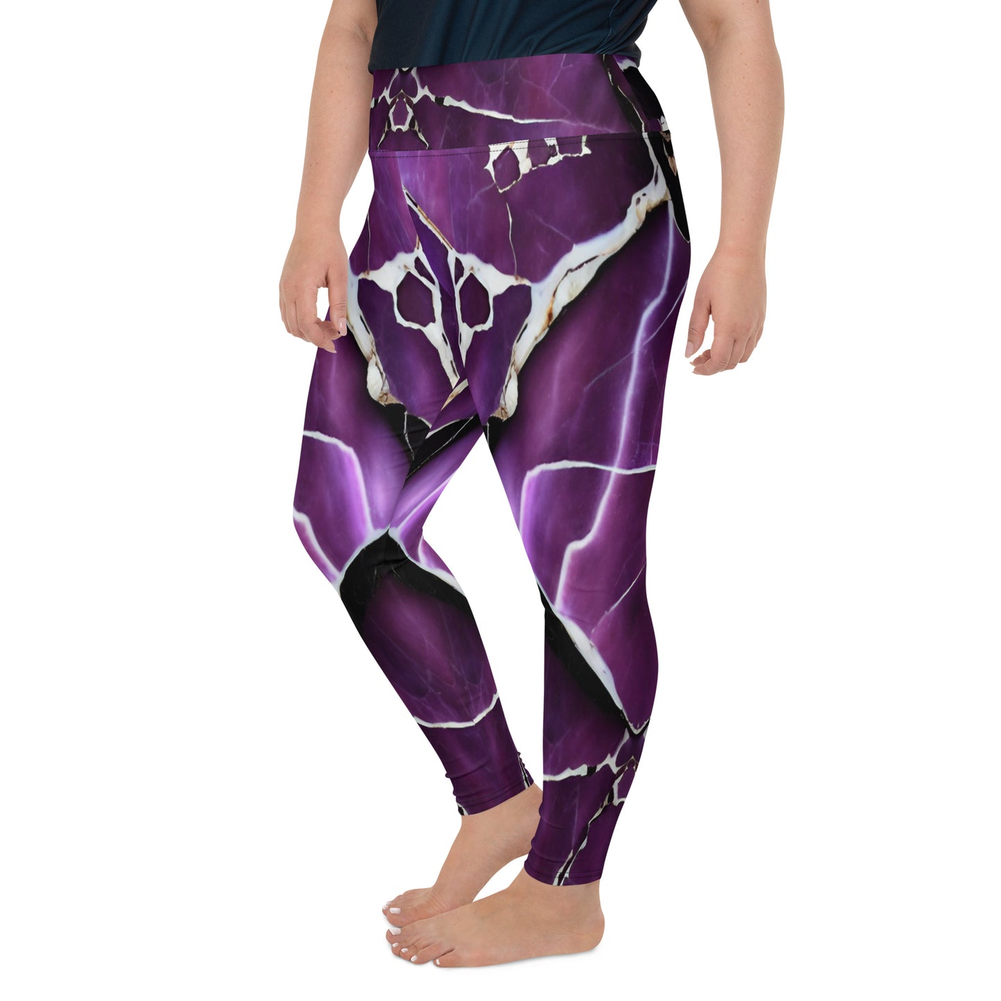 Purple Marble Custom Print Yoga Leggings XL Sizes