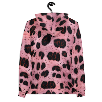 Pink Leopard Fur Custom Print Unisex Hoodie
