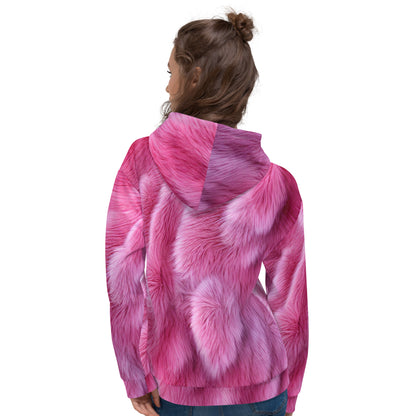 Fluffy Pink Fur Unisex Designer Hoodie