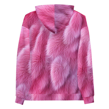 Fluffy Pink Fur Unisex Designer Hoodie