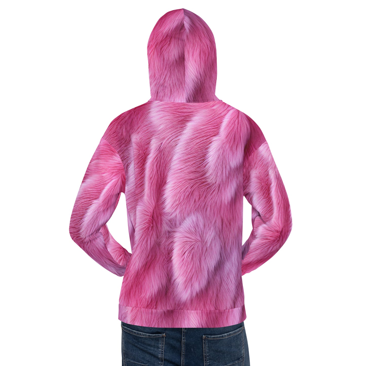 Fluffy Pink Fur Custom Print Unisex Hoodie