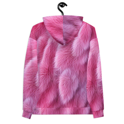 Fluffy Pink Fur Unisex Designer Hoodie