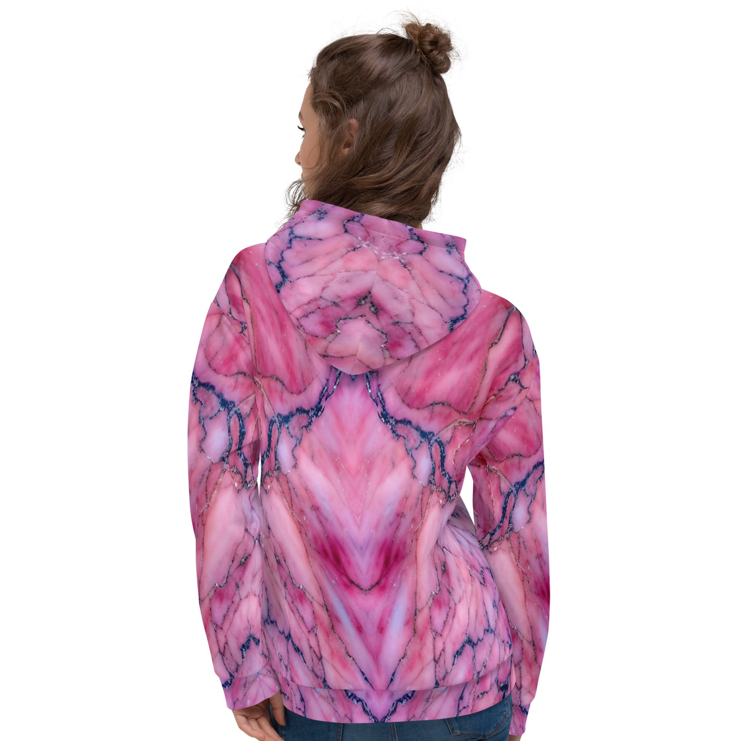 Pink Marble Unisex Designer Hoodie