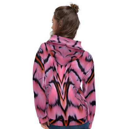 Pink Tiger Fur Unisex Designer Hoodie