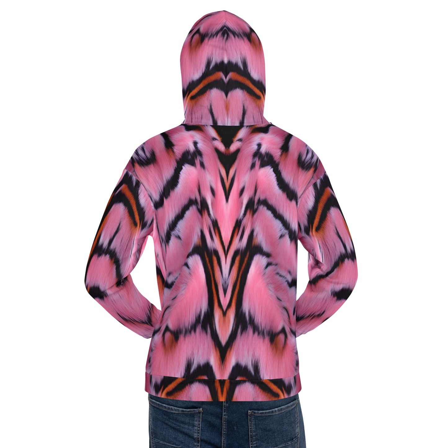 Pink Tiger Fur Custom Print Unisex Hoodie
