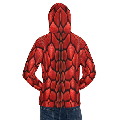 Red Dragon Scales Unisex Designer Hoodie