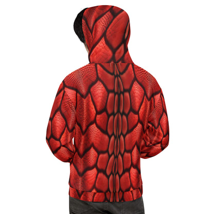 Red Dragon Scales Unisex Designer Hoodie