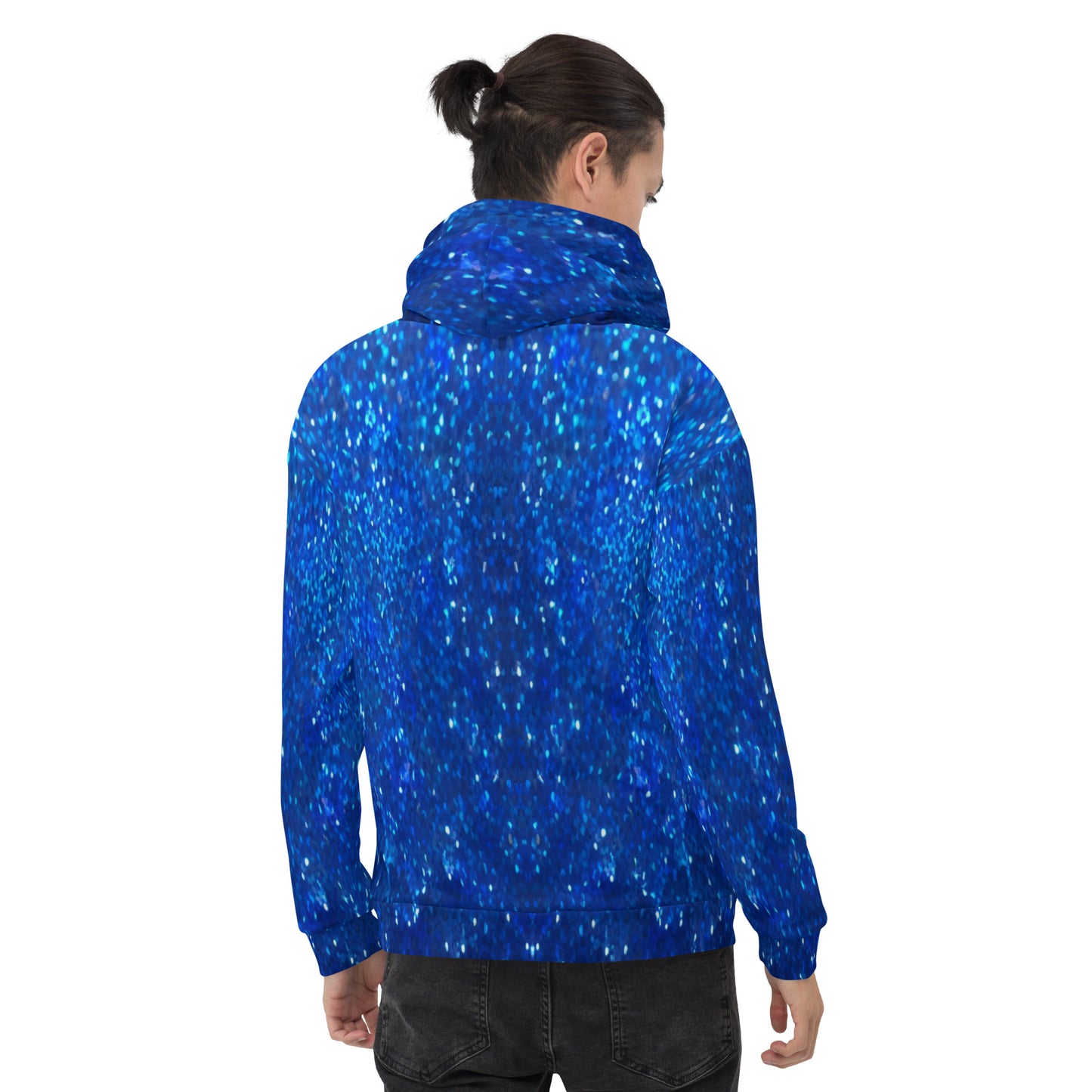 Blue Glitter Unisex Designer Hoodie