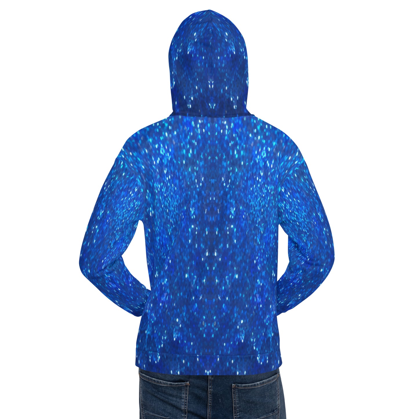 Blue Glitter Unisex Designer Hoodie