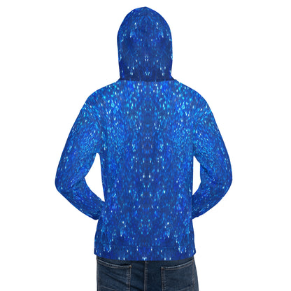 Blue Glitter Unisex Designer Hoodie