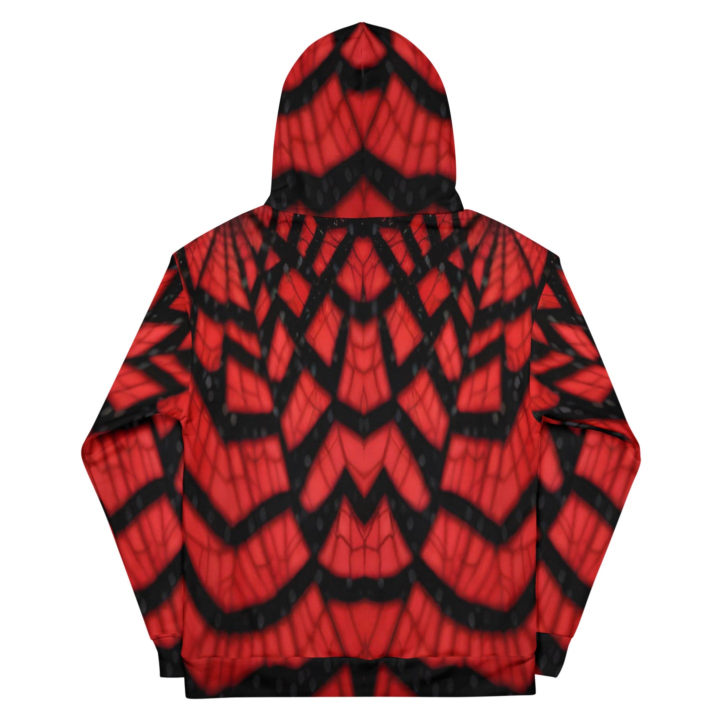 Black & Red Spiderwebs Unisex Designer Hoodie