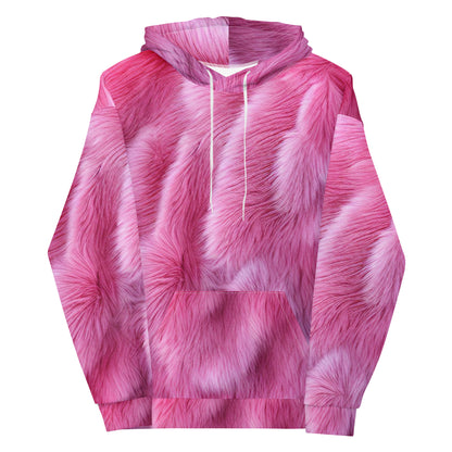 Fluffy Pink Fur Unisex Designer Hoodie