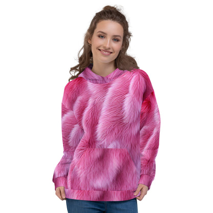 Fluffy Pink Fur Unisex Designer Hoodie