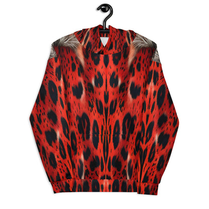 Red Leopard Fur Custom Print Unisex Hoodie