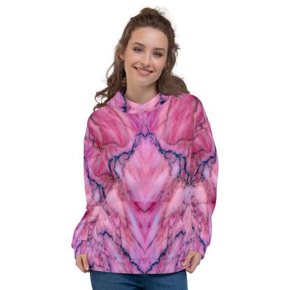 Pink Marble Unisex Designer Hoodie